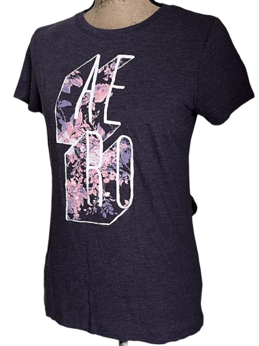 Free State Purple Graphic Tee Floral Logo Soft Fabric Juniors L - Picture 8 of 16